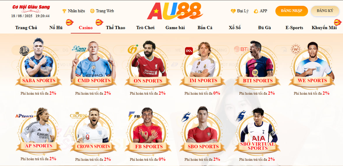 AU88 – NHÀ CÁI UY TÍN HÀNG ĐẦU, AU 88 LINK TRUY CẬP MỚI NHẤT 2026 23 Sảnh thể thao AU88 với đa dạng kèo cược hấp dẫn từ kèo góc, kèo thẻ phạt, kèo tỷ số, kèo châu Á, kèo châu Âu,...