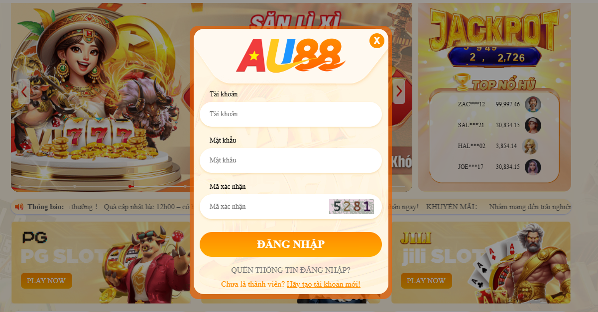 AU88 – NHÀ CÁI UY TÍN HÀNG ĐẦU, AU 88 LINK TRUY CẬP MỚI NHẤT 2026 28 Quy trình đăng nhập/đăng ký tài khoản AU88 diễn ra đơn giản chỉ trong vòng vài thao tác